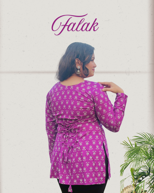 Falak – Full Sleeves Square Neck Short Kurti