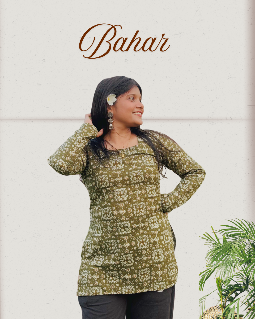 Bahar – Full Sleeves Square Neck Short Kurti