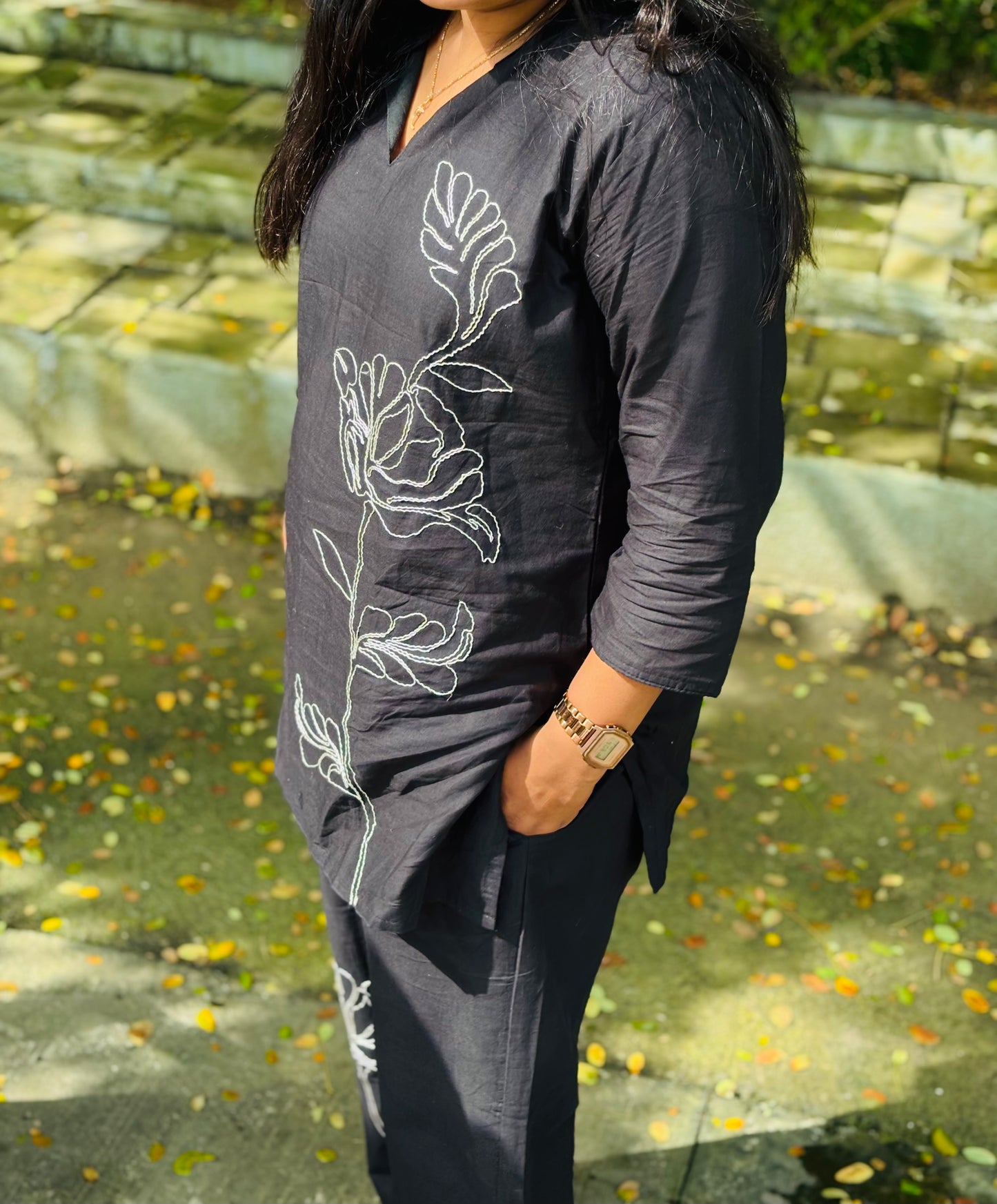 Nisha Co-ord set – 2-Piece Cotton Embroidered Set