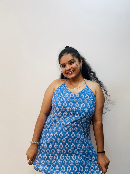 Chandani Back Tie Halter Kurti
