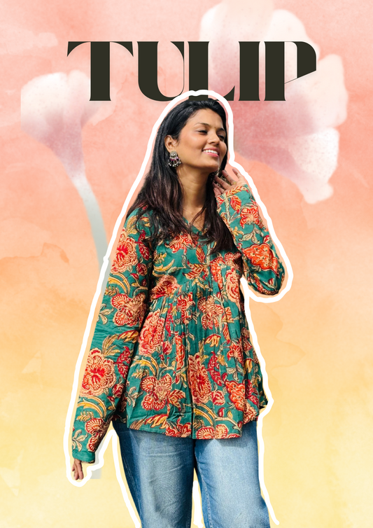 Tulip Tales – Jaipuri Handblock Edition