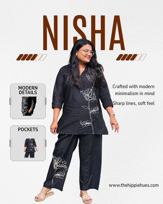 Nisha Co-ord set – 2-Piece Cotton Embroidered Set