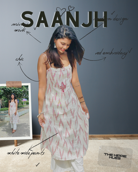 Saanjh Coordset – Hand-Printed 100% Cotton Sleeveless Top & Pants
